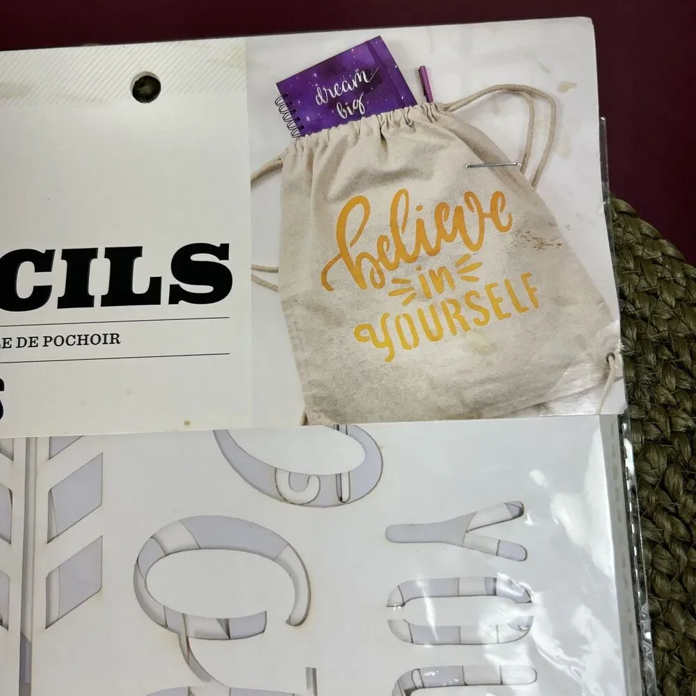 Darice Inspirational Mantras Adhesive Back Stencils 6 Large Sheets 11x17” NEW
